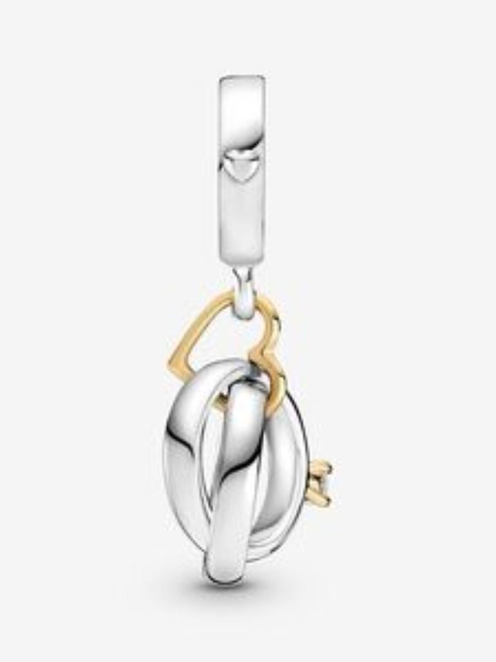 PANDORA Two-tone Wedding Rings Dangle Charm - Picture 3 of 4